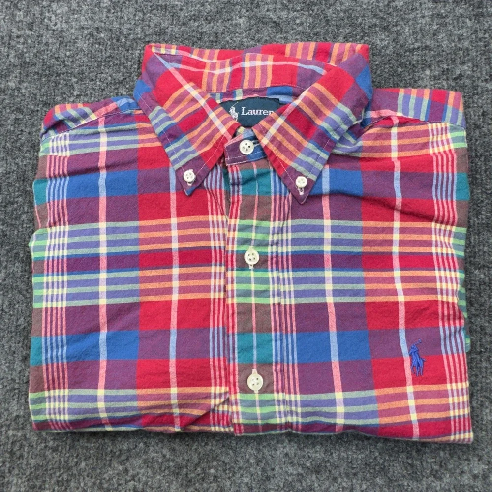 Polo Ralph Lauren Shirt Mens XL Red Plaid Indian Madras Button Down Classic Fit